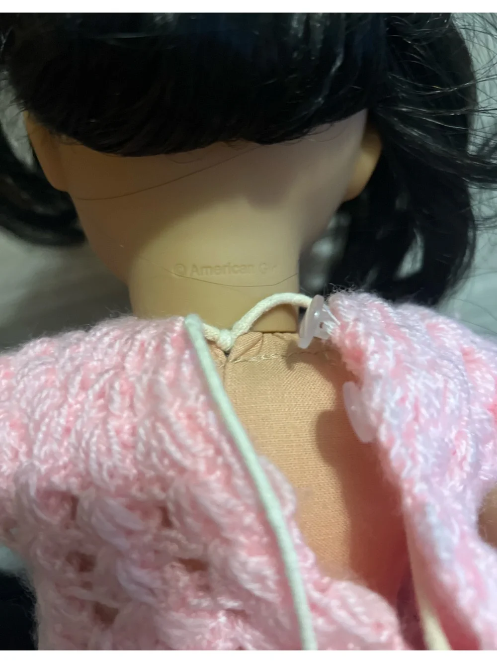 American Girl Doll (Josephina) dressed in Hand-Crocheted Doll Dress
